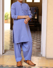 Beautiful Pakistani boys dress in blue color for casual wear