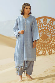 Latest Summer printed Pakistani casual lawn dress in blue color # P2503