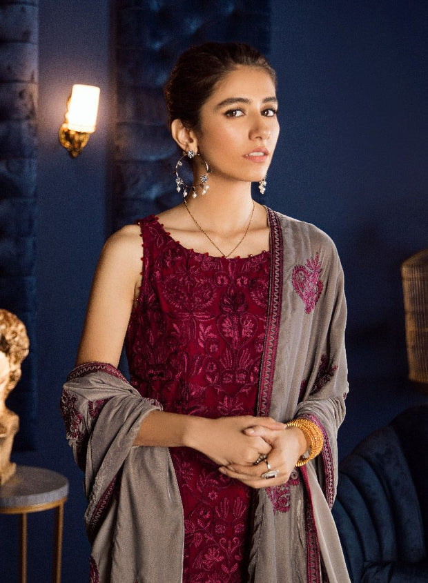 Pakistani chiffon embroidered dress with beautiful work – Nameera by Farooq