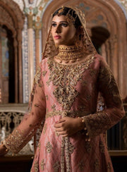 Beautiful Pakistani designer bridal dress in tea pink color # B3303