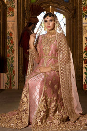 Beautiful Pakistani designer bridal dress in tea pink color # B3303