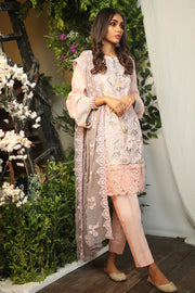 Pakistani designer lawn dress in pink color thread embroidered # P2265