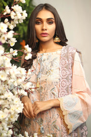 Pakistani designer lawn dress in pink color thread embroidered # P2265