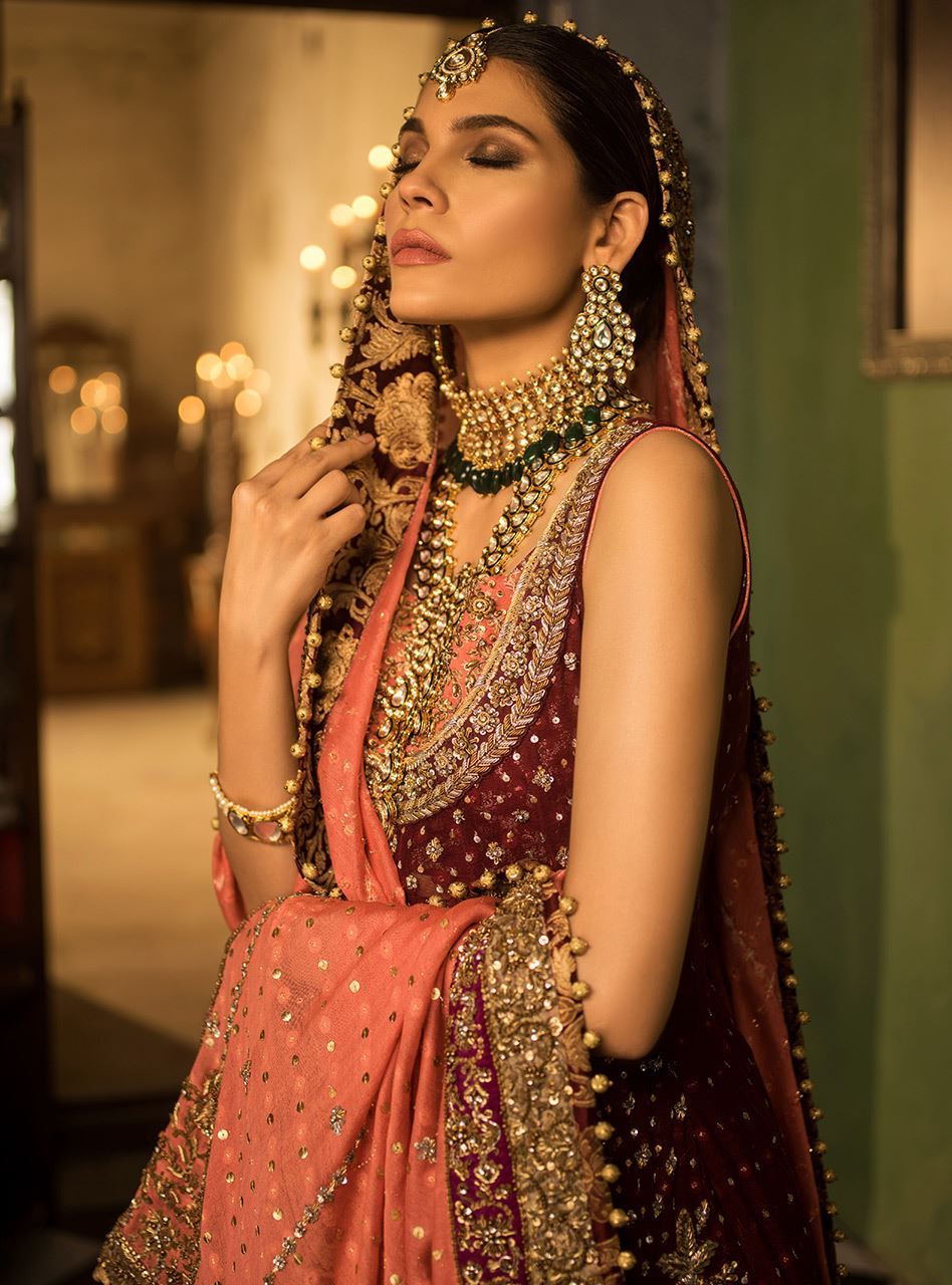 Heavily Embellished Maroon Designer Lehenga 3