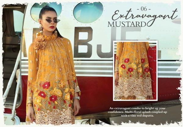 Trendy Mustard Suit in Chiffon 2
