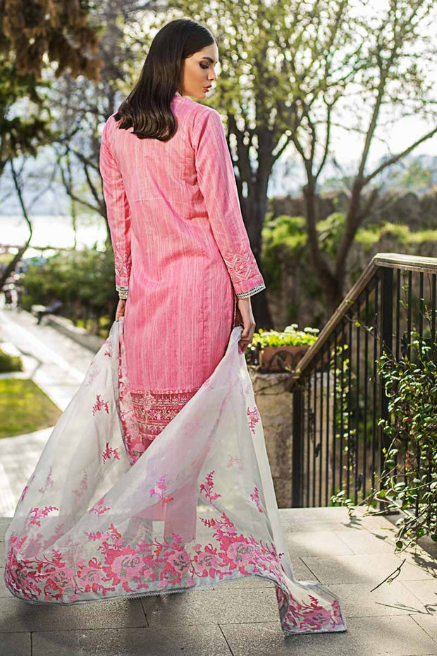 Latest Pakistani Eid dress embroidered in pink color # P2219