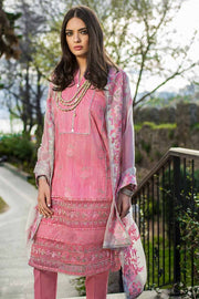 Latest Pakistani Eid dress embroidered in pink color