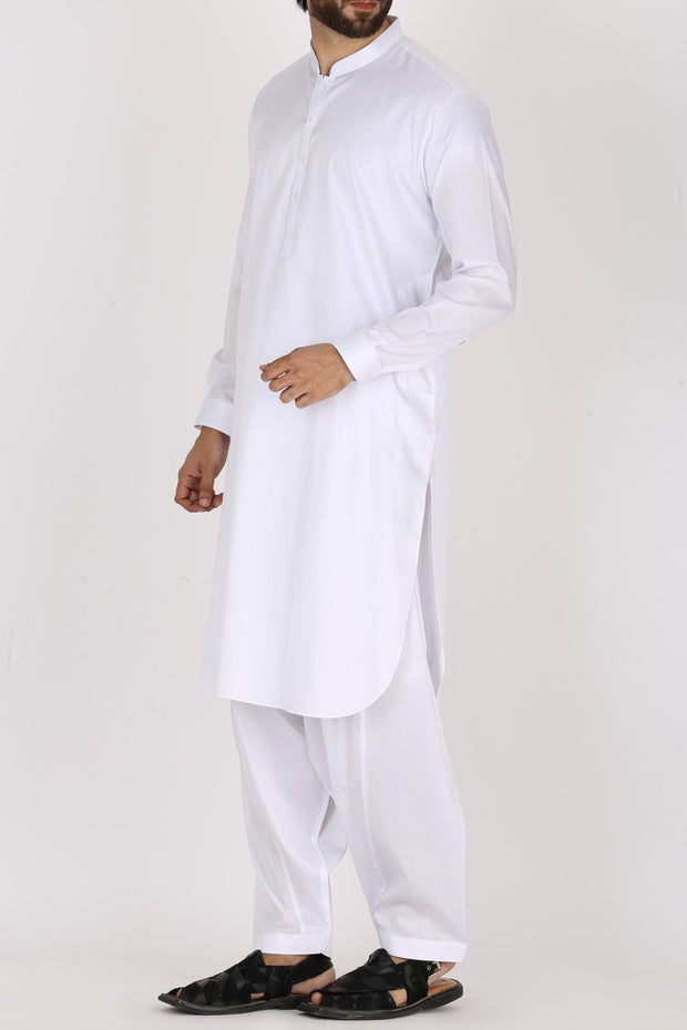 Pakistani elegant white kameez shalwar