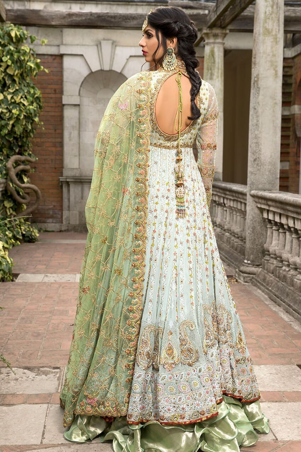 Beautiful Pakistani fancy outfit in lavish aqua color # B3305