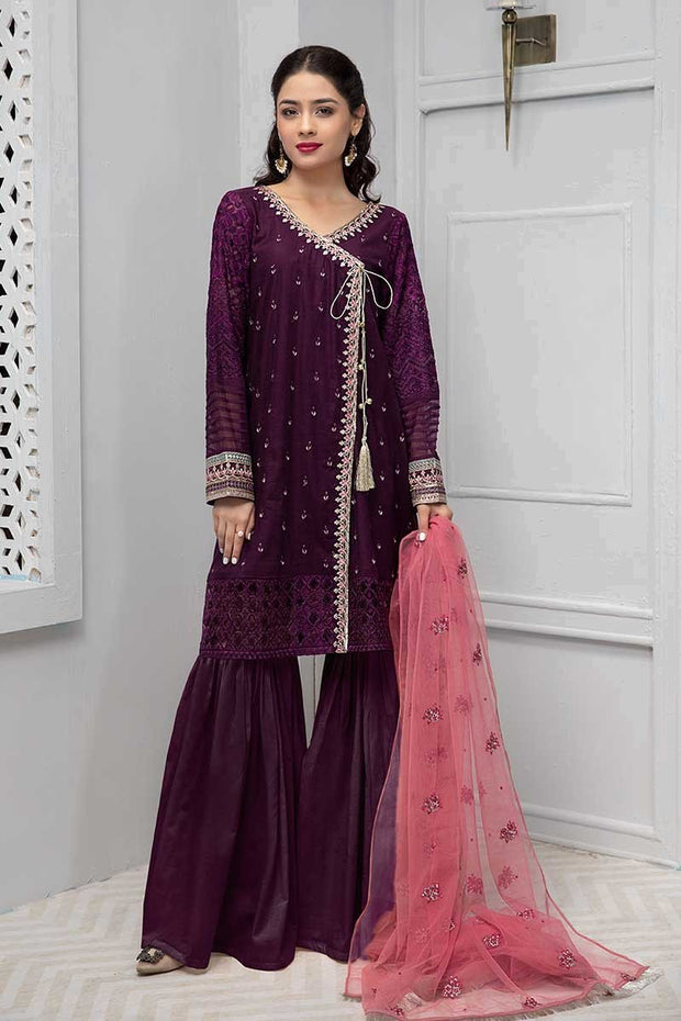 Beautiful Pakistani gharara suit with angrakha style shirt