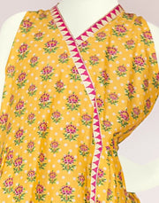 Pakistani kidz dress of yellow colour 1