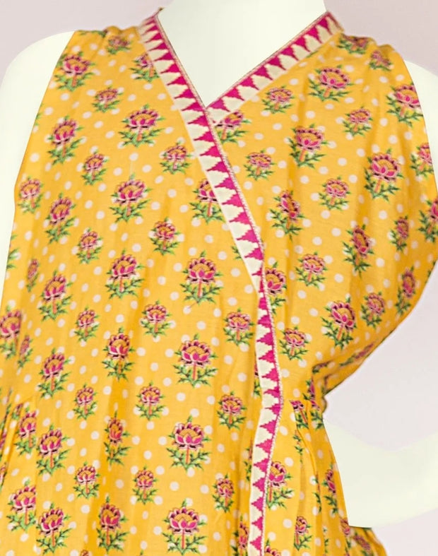 Pakistani kidz dress of yellow colour 1