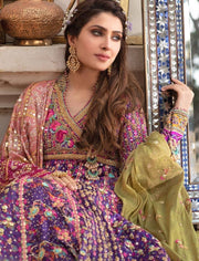 Luxury Bridal Anarkali Lehenga in Angarkha Style 3