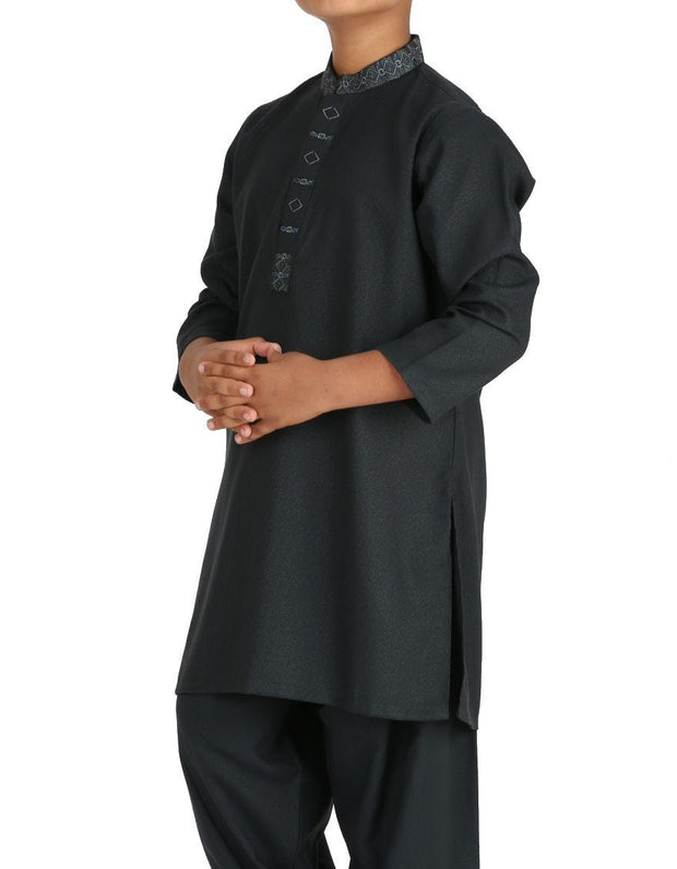 Pakistani machine embroidered dress in dark green color # K2310