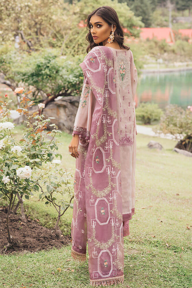 Beautiful Pakistani masuri embroidered dress in tea rose color # P2377