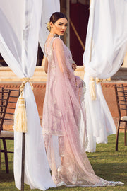 Latest designer embroidered Pakistani net outfit in lavish violet color # P2440