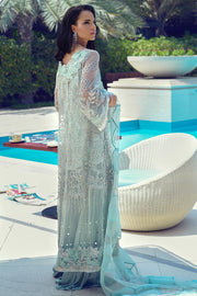 Latest designer Pakistani party outfit for party wear in mint color # P2430