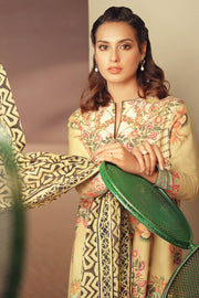 Latest Summer Pakistani printed lawn dress in olive green color # P2499