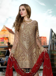 Beautiful Pakistani sequins embroidered outfit in brown color # P2308