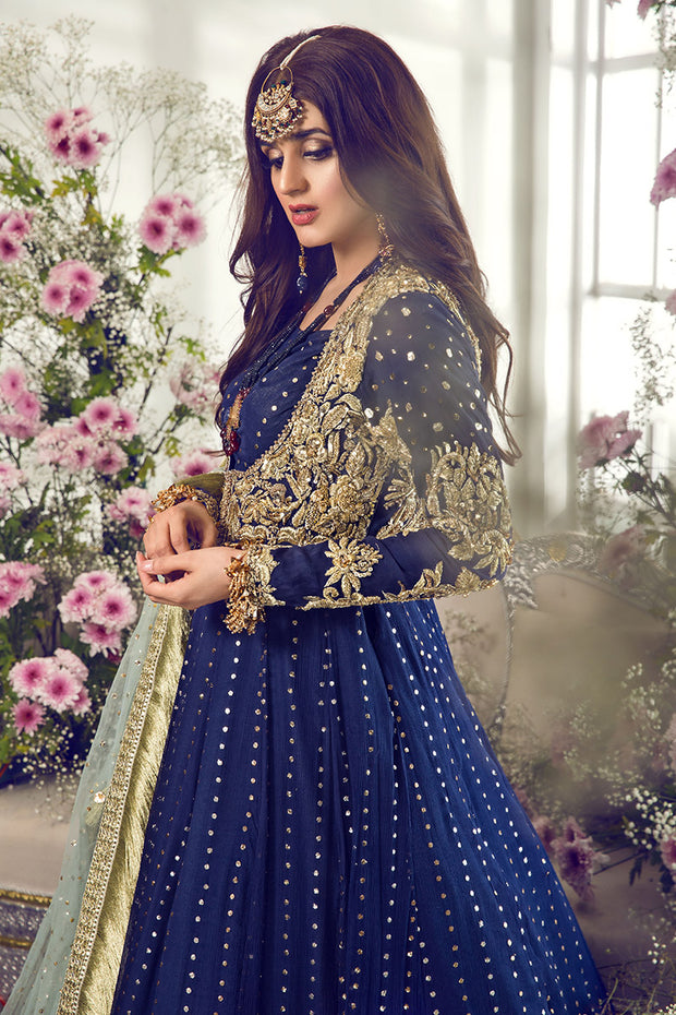 Latest beautiful Pakistani bridal dress 2020 in ink blue color # B3459