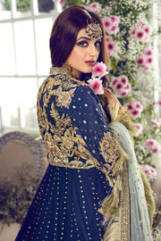 Latest beautiful Pakistani bridal dress 2020 in ink blue color # B3459