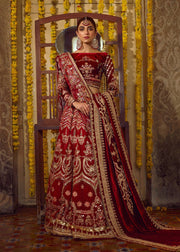 Latest Pakistani bridal dress 2020 online in maroon red color