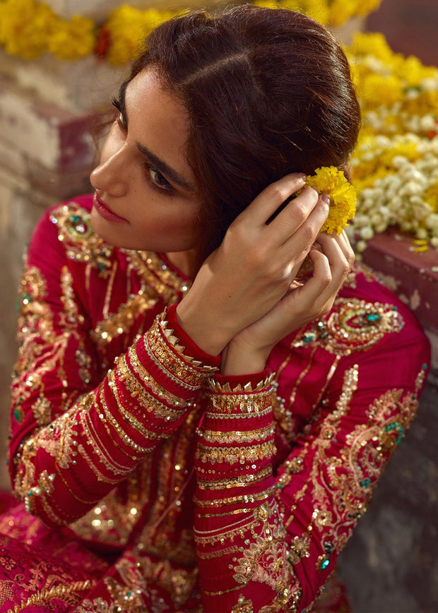 Latest Pakistani bridal dress online 2020  in fuchsia pink color # B3465