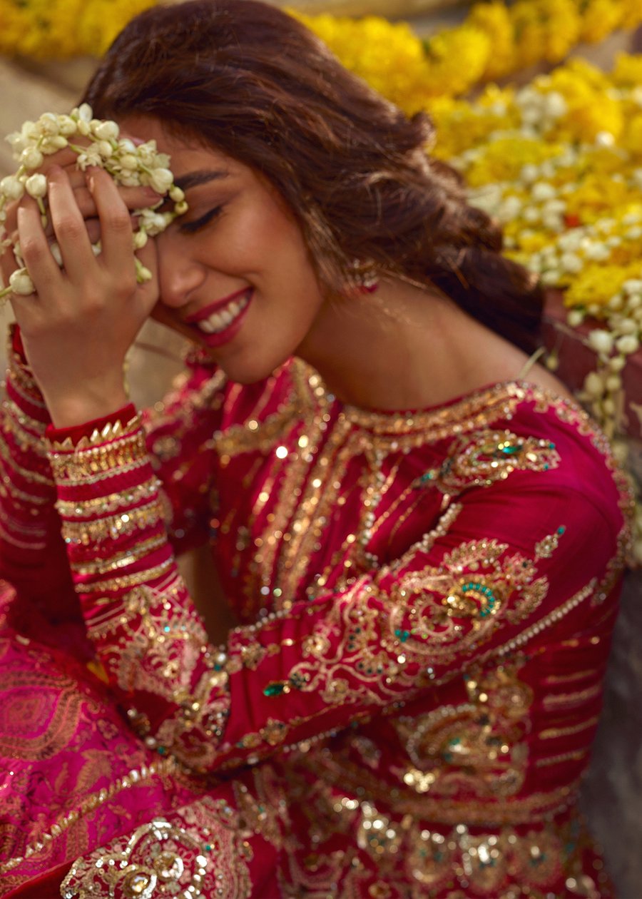 Latest Pakistani bridal dress online 2020  in fuchsia pink color # B3465