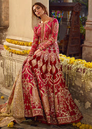 Latest Pakistani bridal dress online 2020  in pink red color