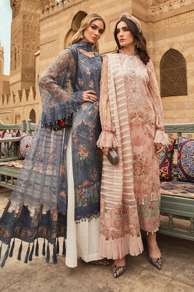 Embroidered Pakistani designer eid dress in lavish blue color # E2206