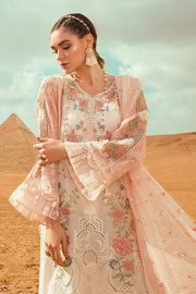Embroidered Pakistani designer eid dress in white and pink color # E2207