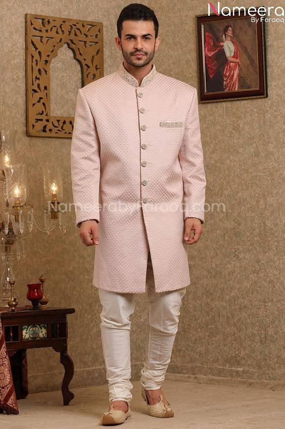 Pakistani sherwani for men wedding Online 2021 Front Look