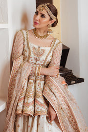 Silk Bridal Dress with organza lehenga