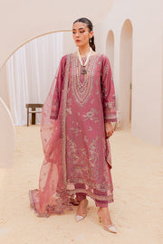 Paneled Tea Pink Embroidered kameez Trousers Pakistani Party Wear 2023