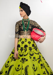Parrot Green Lehenga in Pakistani style