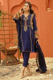 Party Wear Blue Salwar Kameez with Embroidery