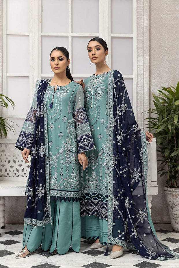 Party Wear Fancy Salwar Kameez in Blue Color