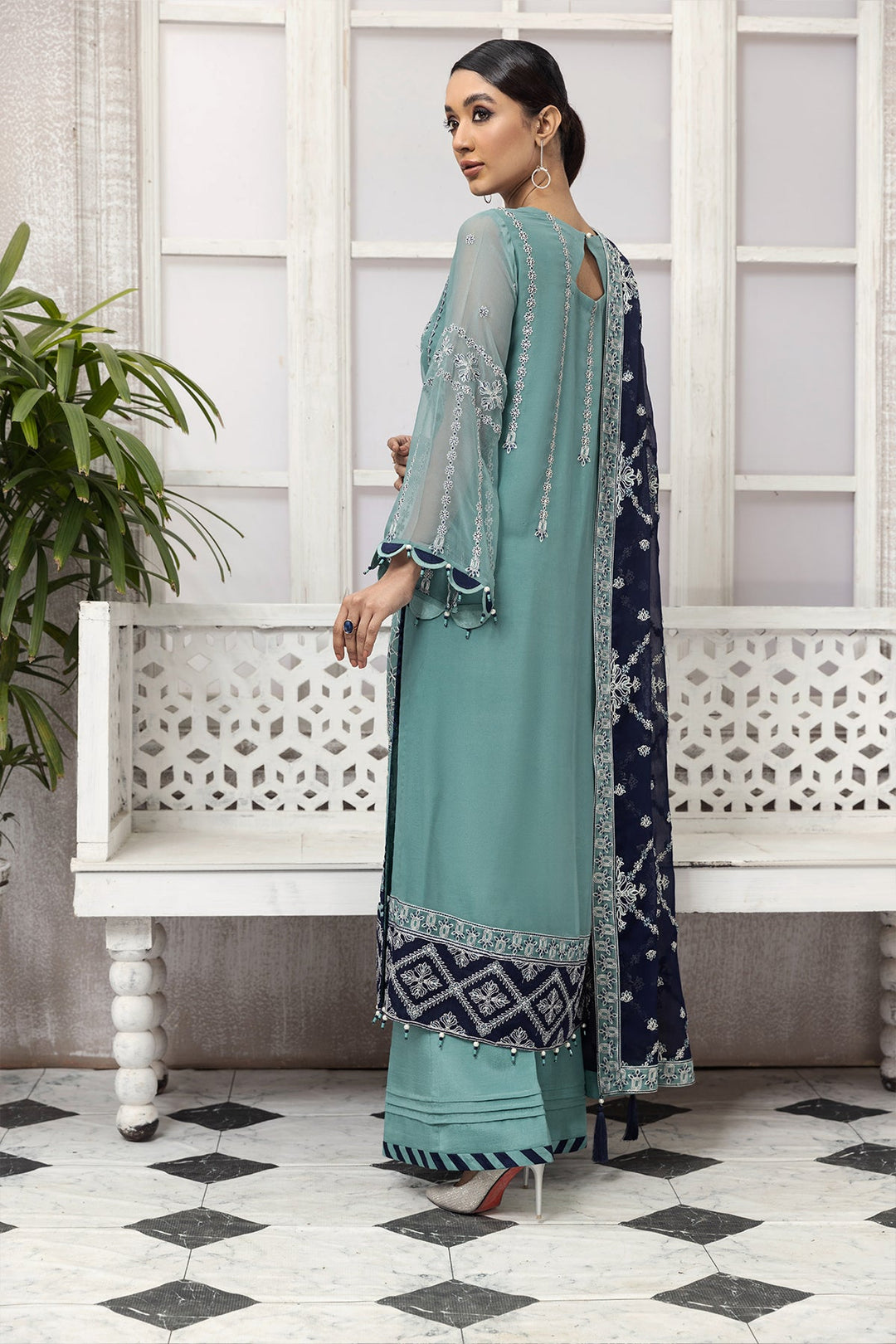 party dress salwar kameez Wear Fancy in Blue Shade Latest Online – Nameera by Farooq Color:Blue Thistle JZ How to Draw Fashion Wedding Party caftan dress sale