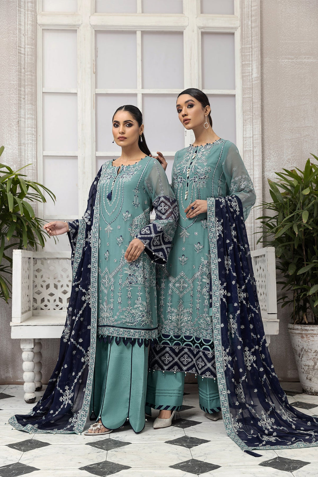 Party Wear Fancy Salwar Kameez in Blue Shade Stylish