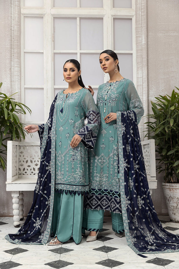 Party Wear Fancy Salwar Kameez in Blue Shade Stylish