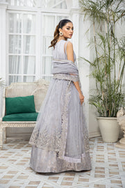 Party Wear Grey Pakistani Dress with Lehenga Latest
