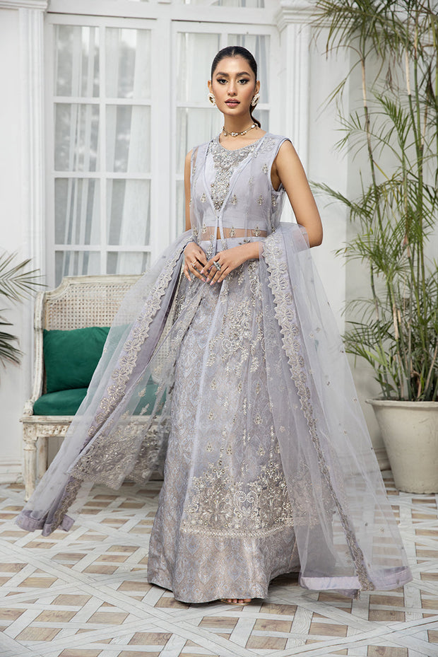 Party Wear Grey Pakistani Dress with Lehenga Online 2022 Nameera by Farooq Party Wear Grey Pakistani Dress with Lehenga Online 2022 Nameera by Farooq