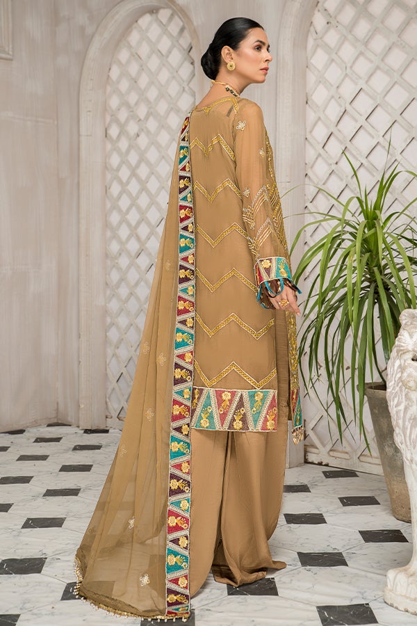 Party Wear Kameez Salwar Kameez in Beige Shade Latest