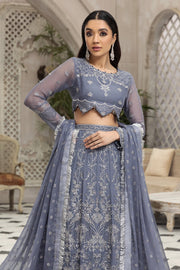 Party Wear Lehenga Choli in Grey Blue Shade 2022