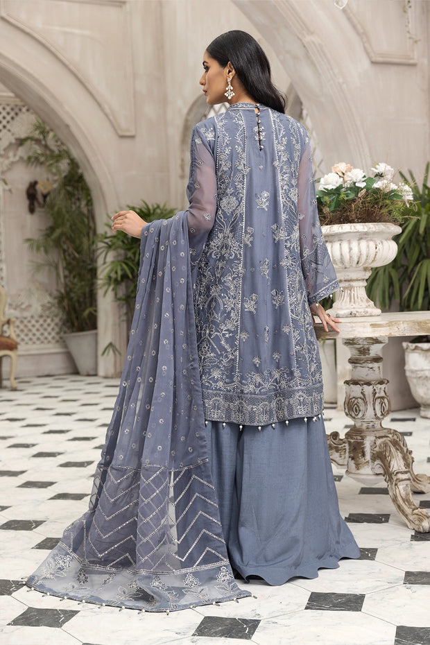 Party Wear Lehenga Choli in Grey Blue Shade Designer