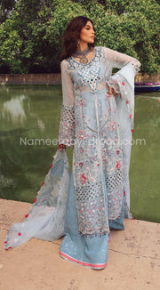 Party Wear Pakistani Dress in Sky Blue Shade Online