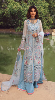 Party Wear Pakistani Dress in Sky Blue Shade