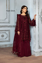 Party Wear Pakistani Frock Dress in Plum Shade Online