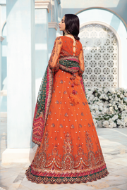 Party Wear Pakistani Long Dress in Rust Shade Online
