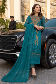 Party Wear Pakistani Salwar Kameez in Teal Shade
